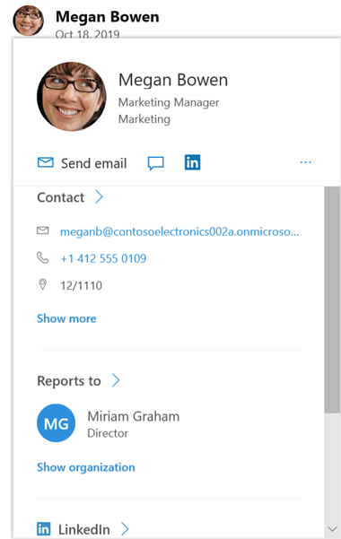 Change profile screen in Yammer