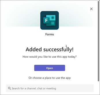 Choose a place to use the Forms app