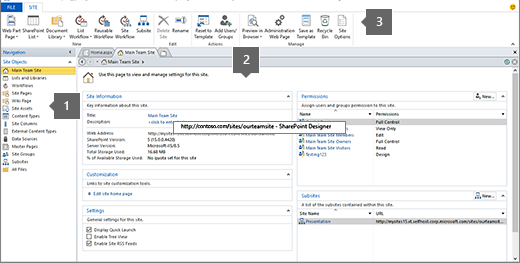 Site page with callouts