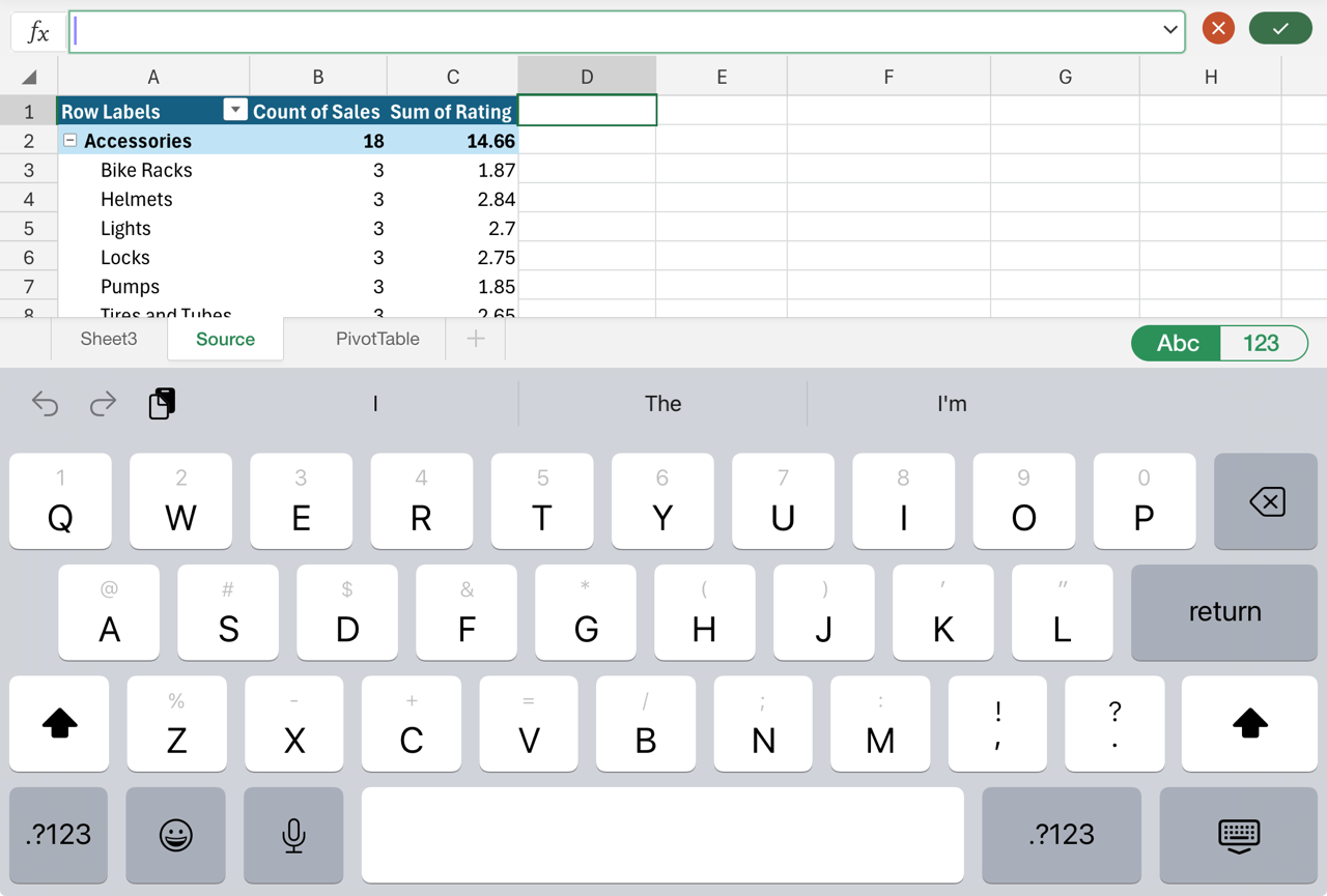 Show on screen keyboard.