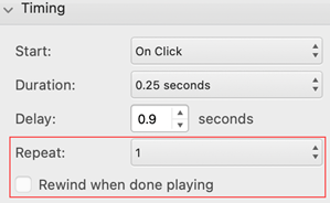 PowerPoint for Mac repeat and rewind menu