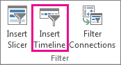 Insert Timeline on the Analysis tab