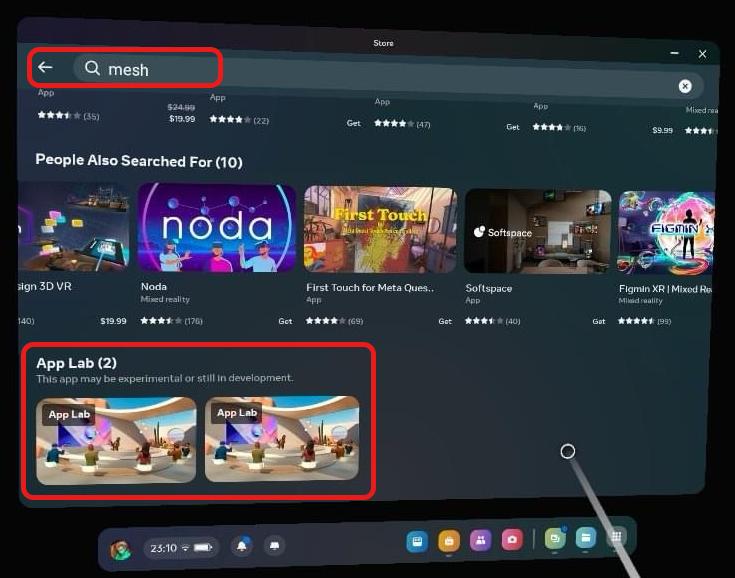 Find the Mesh app in the Mesh app store
