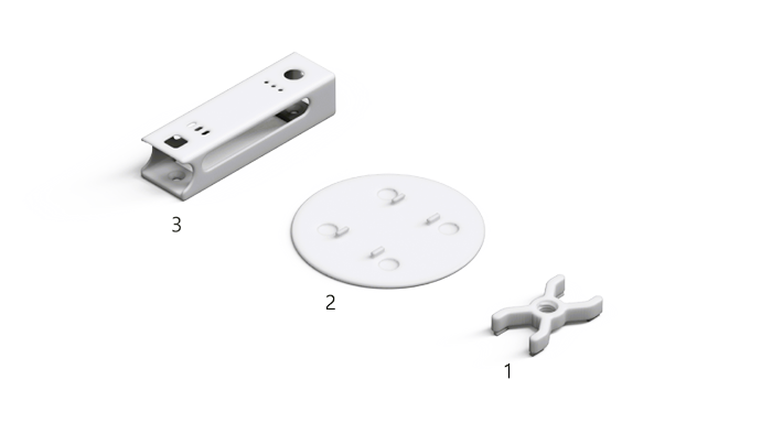 Numbered 3D-printable designs for Microsoft Adaptive Accessory mounts. Corresponding table will have designs labeled and numbered based on this image.
