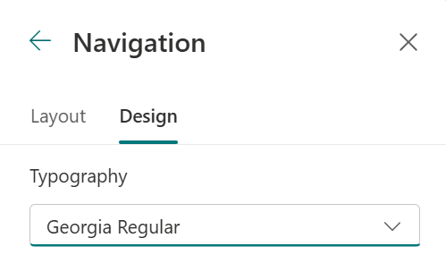 Site Navigation font
