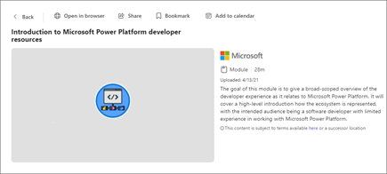 Screenshot of content details including title, duration, and description