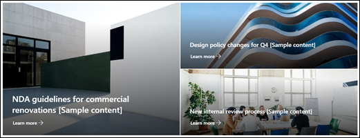 Preview of the Hero web part