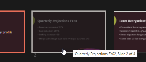 Select the hidden slide