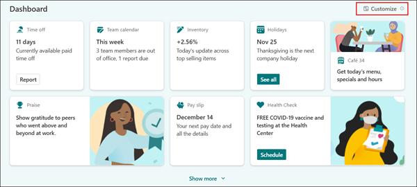 Screenshot of the customize icon highlighted on the Connections dashboard.