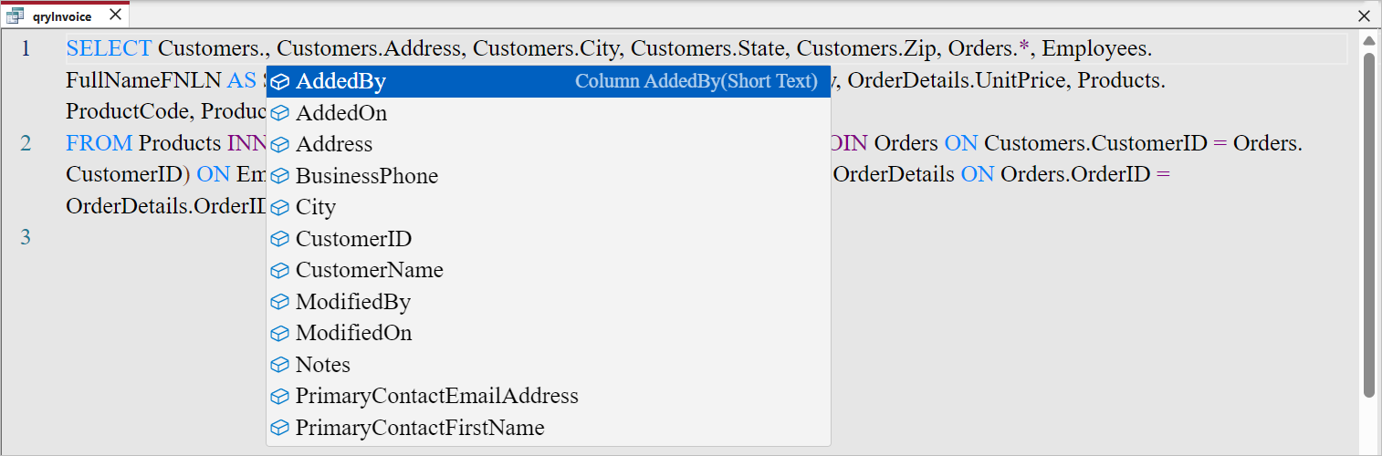Screenshot shows the autocomplete feature in Monaco.