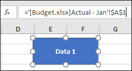 Shape selected to show link name in the Formula bar
