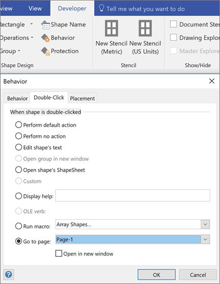 Visio Double-Click action