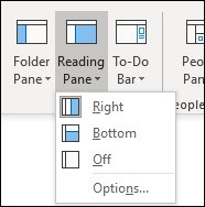 Reading pane options