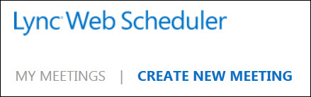 Screen shot of create a new meeting