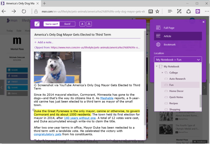 WebClipper addon in a browser