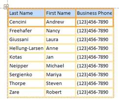 Basic tabular control layout