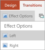 Effect options