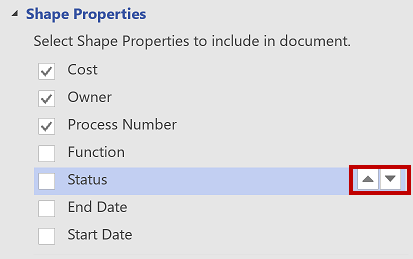 Reordering a property