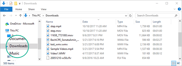 The converted file is copied to your computer's Downloads folder