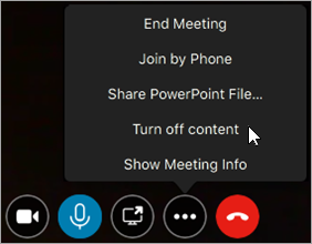 Example of how to turn off or on meeting content