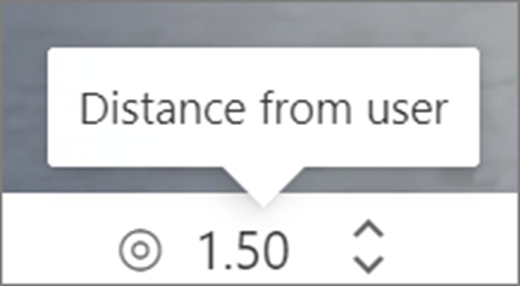 Distance from user UI