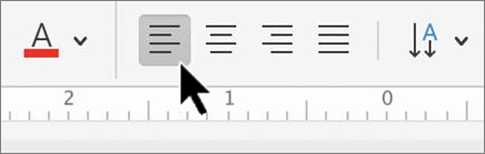 Paragraph alignment buttons screenshot.