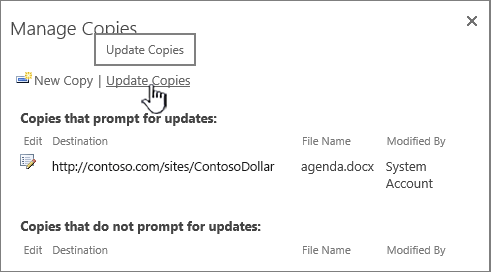 Update all copies of the file