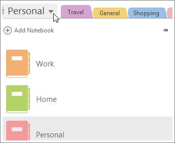 Switch notebooks using the menu on the left.