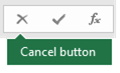 Image of the Formula Bar Cancel button