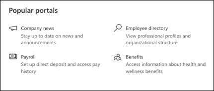Preview of the Quick links web part.