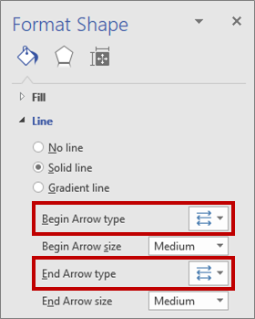 Settings for reversing arrows